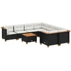 Image de vidaXL Ensemble de salon de jardin 9 pièces avec coussins noir poly rotin
