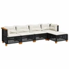 Image de vidaXL Ensemble de salon de jardin 5 pièces avec coussins noir poly rotin