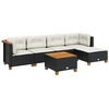 Image de vidaXL Ensemble de salon de jardin 6 pièces avec coussins noir poly rotin