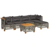 Image de vidaXL Ensemble de salon de jardin 6 pièces avec coussins Gris Poly rotin