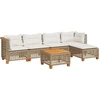 Image de vidaXL Ensemble de salon de jardin 6 pièces avec coussins Beige Poly Rattan