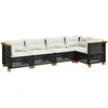 Image de vidaXL Ensemble de salon de jardin 5 pièces avec coussins noir poly rotin