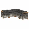 Image de vidaXL Ensemble de salon de jardin 5 pièces avec coussins Gris Poly rotin