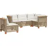 Image de vidaXL Ensemble de salon de jardin 5 pièces avec coussins Beige Poly Rattan