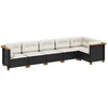 Image de vidaXL Ensemble de salon de jardin 6 pièces avec coussins noir poly rotin