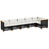 Image de vidaXL Ensemble de salon de jardin 6 pièces avec coussins noir poly rotin