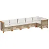Image de vidaXL Ensemble de salon de jardin 6 pièces avec coussins Beige Poly Rattan