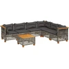 Image de vidaXL Ensemble de salon de jardin 7 pièces avec coussins Gris Poly rotin