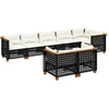 Image de vidaXL Ensemble de jardin canapé 8 pièces avec coussins noir poly rotin