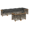Image de vidaXL Ensemble de jardin canapé 8 pièces avec coussins Gris Poly rotin