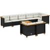 Image de vidaXL Ensemble de salon de jardin 9 pièces avec coussins noir poly rotin