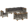 Image de vidaXL Ensemble de jardin canapé 8 pièces avec coussins Gris Poly rotin
