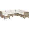Image de vidaXL Ensemble de salon de jardin 7 pièces avec coussins Beige Poly Rattan