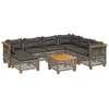 Image de vidaXL Ensemble de jardin canapé 8 pièces avec coussins Gris Poly rotin