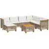 Image de vidaXL Ensemble de jardin canapé 8 pièces avec coussins Beige Poly Rattan