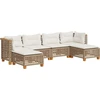 Image de vidaXL Ensemble de salon de jardin 6 pièces avec coussins Beige Poly Rattan