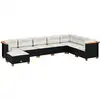 Image de vidaXL Ensemble de jardin canapé 8 pièces avec coussins noir poly rotin