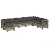 Image de vidaXL Ensemble de jardin canapé 8 pièces avec coussins Gris Poly rotin
