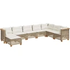 Image de vidaXL Ensemble de jardin canapé 8 pièces avec coussins Beige Poly Rattan