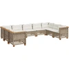 Image de vidaXL Ensemble de salon de jardin 9 pièces avec coussins beige Poly rotin