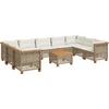 Image de vidaXL Ensemble de salon de jardin 10 pièces avec coussins Beige Poly Rattan