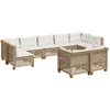 Image de vidaXL Ensemble de salon de jardin 9 pièces avec coussins beige Poly rotin