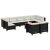 Image de vidaXL Ensemble de 10 canapés de jardin avec coussins noir poly rotin