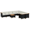 Image de vidaXL Ensemble de 10 canapés de jardin avec coussins noir poly rotin