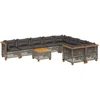 Image de vidaXL Ensemble de salon de jardin 10 pièces avec coussins Gris Poly Rattan