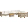Image de vidaXL Ensemble de salon de jardin 10 pièces avec coussins Beige Poly Rattan