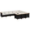 Image de vidaXL Ensemble de 10 canapés de jardin avec coussins noir poly rotin