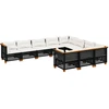 Image de vidaXL Ensemble de 10 canapés de jardin avec coussins noir poly rotin