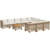 Image de vidaXL Ensemble de salon de jardin 11 pièces avec coussins Beige Poly Rattan