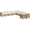 Image de vidaXL Ensemble de salon de jardin 10 pièces avec coussins Beige Poly Rattan