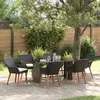 Image de vidaXL Salon de jardin avec coussins 7 pcs noir Poly-Rattan