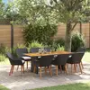 Image de vidaXL Salon de jardin avec coussins 9 pcs noir poly-rotin