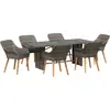 Image de vidaXL Salon de jardin avec coussins 7 pcs Gris Poly-Rotin