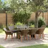 Image de vidaXL Salon de jardin avec coussins 9 pcs Gris Poly-Rotin