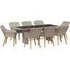 Image de vidaXL Ensemble de jardin 9 pcs gris clair Poly-Rotin