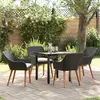 Image de vidaXL Salon de jardin avec coussins 5 pcs noir Poly-Rattan