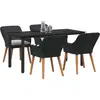 Image de vidaXL Salon de jardin avec coussins 5 pcs noir Poly-Rattan