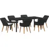 Image de vidaXL Salon de jardin avec coussins 7 pcs noir Poly-Rattan