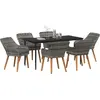 Image de vidaXL Salon de jardin avec coussins 7 pcs Gris Poly-Rotin