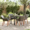 Image de vidaXL Salon de jardin avec coussins 5 pcs Gris Poly-Rotin