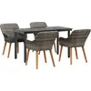 Image de vidaXL Salon de jardin avec coussins 5 pcs Gris Poly-Rotin