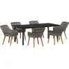 Image de vidaXL Salon de jardin avec coussins 7 pcs Gris Poly-Rotin