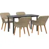 Image de vidaXL Salon de jardin avec coussins 5 pcs Beige Poly-Rattan