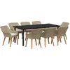 Image de vidaXL Salon de jardin avec coussins 9 pcs Beige Poly-Rattan