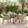Image de vidaXL Ensemble de jardin pour repas, 5 pièces, gris clair, en résine tressée