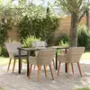 Image de vidaXL Ensemble de jardin pour repas, 5 pièces, gris clair, en résine tressée